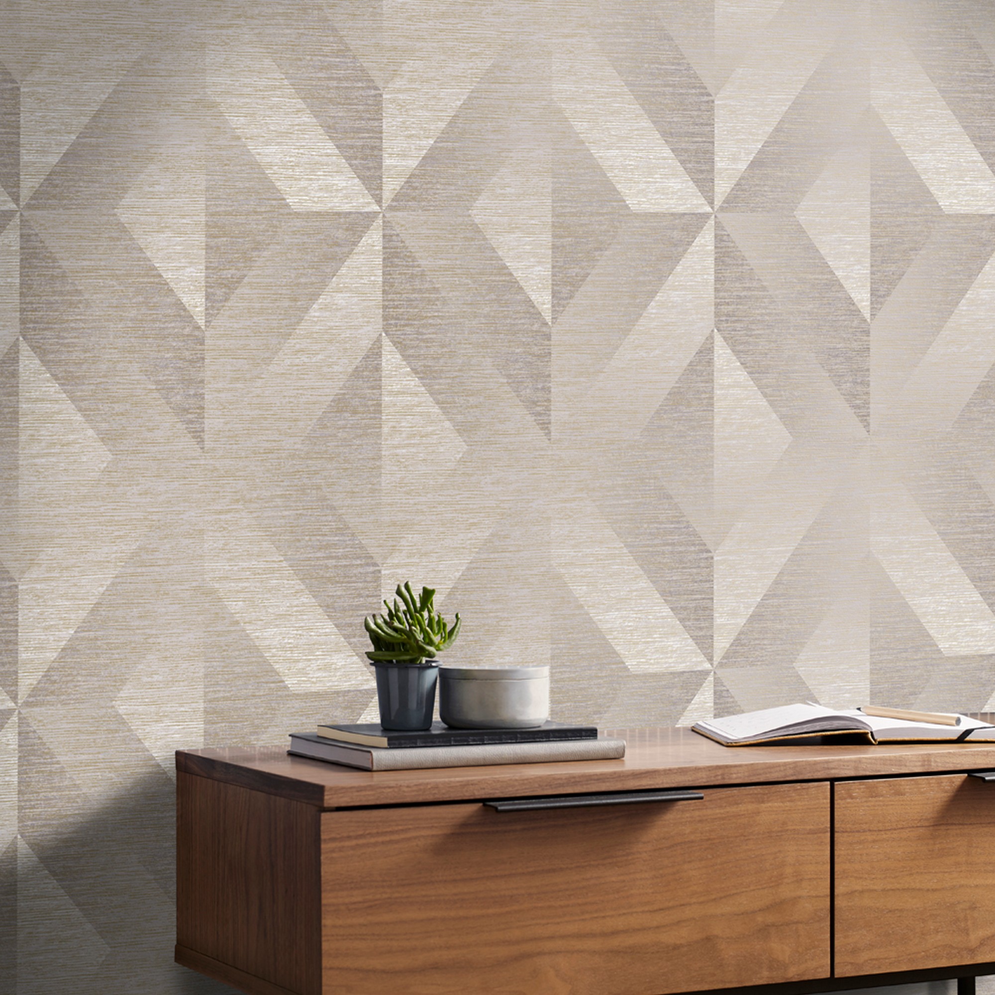 Atelier Geo Wallpaper 107866 By Graham Brown In Stone Grey